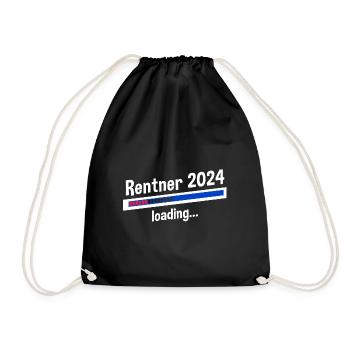 Rentner 2024 Loading... Rente 2024 - Turnbeutel - Schwarz - Vorne