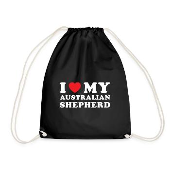 Chien J’aime mon Aussie - Sac de sport léger - noir - Devant
