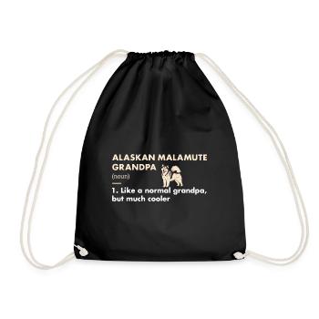 Alaskan Malamute Grandpa Definition - Drawstring Bag - black - Front