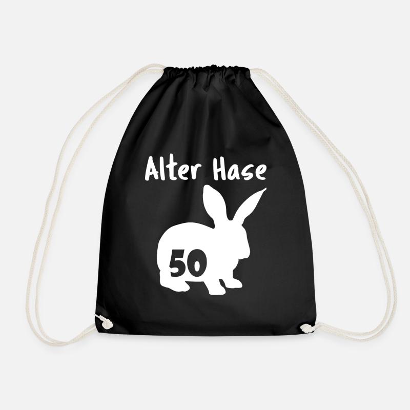 alter Hase 50. Geburtstag - Turnbeutel - Schwarz