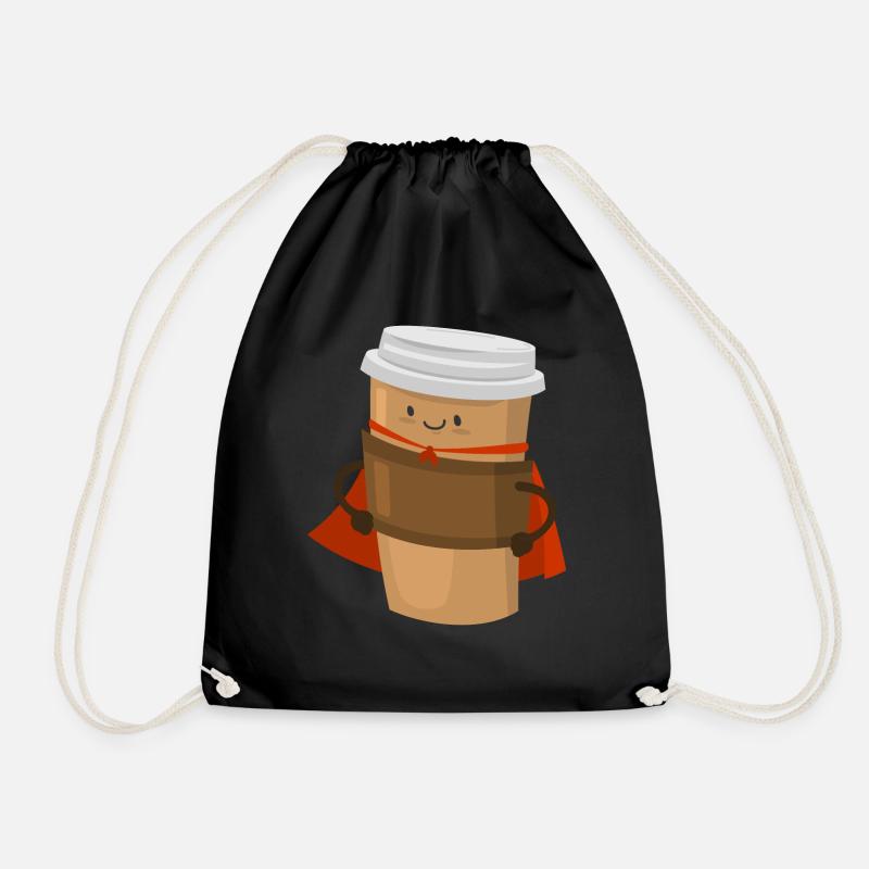 Kaffee Superheld Superhelden Superkräfte Coffee - Turnbeutel - Schwarz
