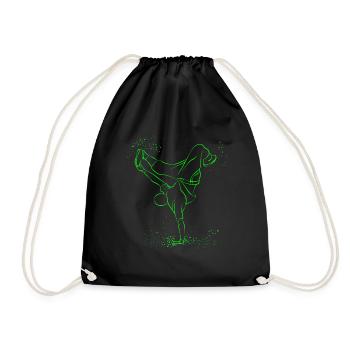 break dancing - Drawstring Bag - black - Front