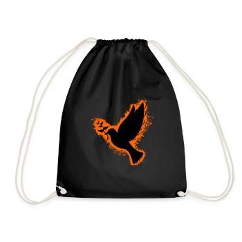 Silhouette colombe orange et contour noir - Sac de sport léger - noir - Devant