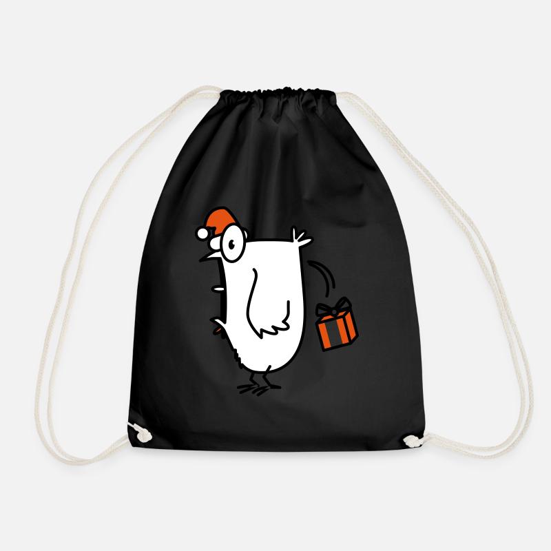 christmas chick christmas chicken - Drawstring Bag - black