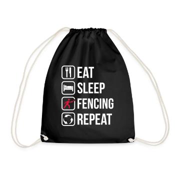 Mangez Sommeil Escrime Répétez - Sac de sport léger - noir - Devant