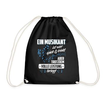 Blasmusik Musikant Geschenk · Volle Leistung - Turnbeutel - Schwarz - Vorne