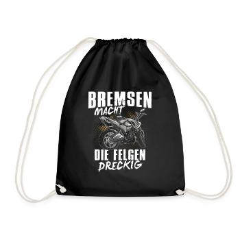 Motorcycle Superbike Biker Gift · Brakes - Drawstring Bag - black - Front