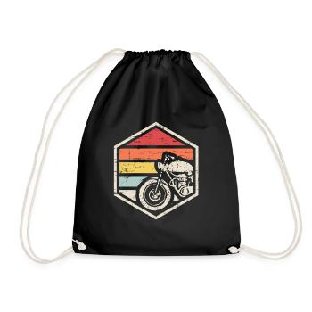 Badge Biker Rétro - Sac de sport léger - noir - Devant