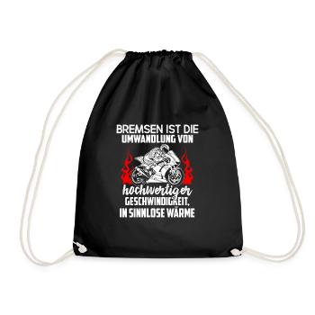 Motorrad Superbike Biker Geschenk · Bremsen - Turnbeutel - Schwarz - Vorne