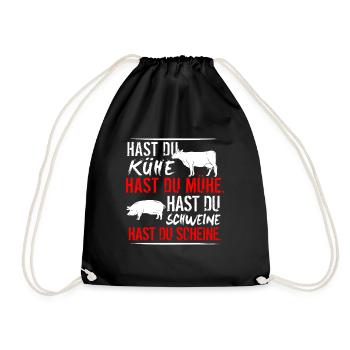 Meerschweinchen Nagetier Geschenk · Kühe - Turnbeutel - Schwarz - Vorne