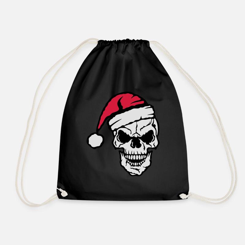 Weihnachten Schädel Schädelkappe - Turnbeutel - Schwarz