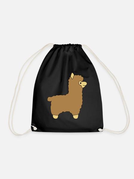 lama alpaca comic - Turnbeutel - Schwarz