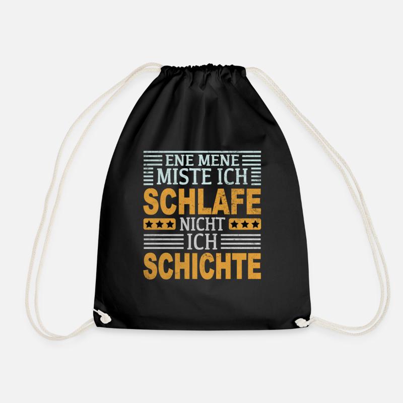 Schicht Schlafen Nachtschicht - Turnbeutel - Schwarz