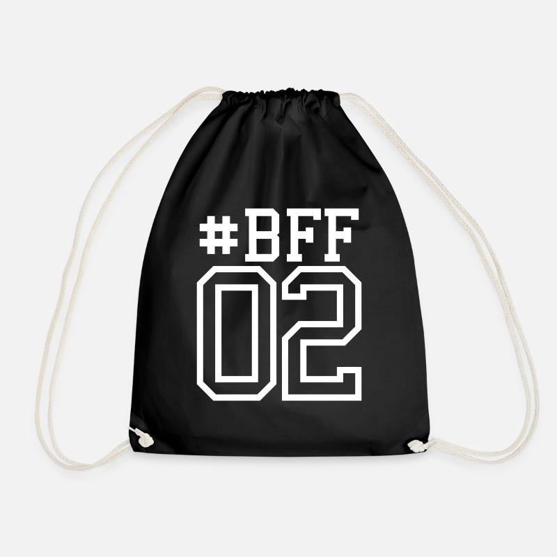 Nummer 02 2 BFF Beste Freunde Freundin - Turnbeutel - Schwarz