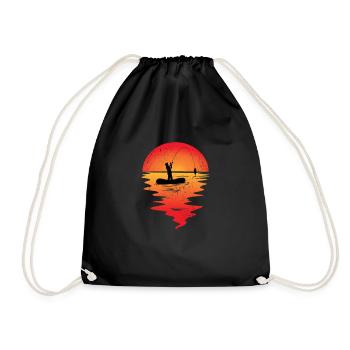Fishing fishing angler gift carp fishing vacation - Drawstring Bag - black - Front