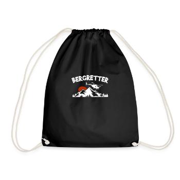 Bergretter Geschenk - Turnbeutel - Schwarz - Vorne