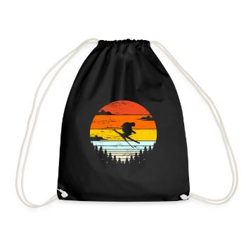 Idée cadeau ski skieur ski sports d'hiver - Sac de sport léger - noir - Devant