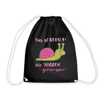 Joggen Sport Laufen Langsame Schnecke Lustig - Turnbeutel - Schwarz - Vorne