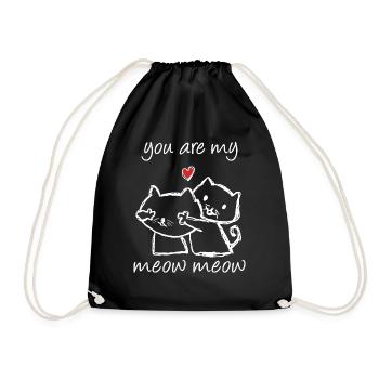 Katze Verliebte Paare Liebesbeweis Valentinstag - Turnbeutel - Schwarz - Vorne