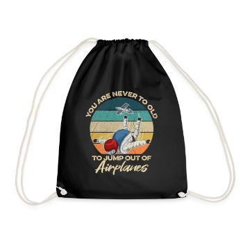 Skydiving design for a skydiver - Drawstring Bag - black - Front