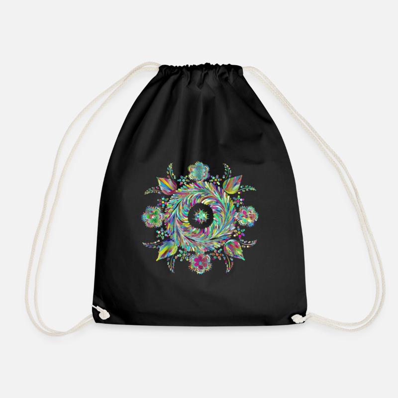 Mandala Kunst - Turnbeutel - Schwarz