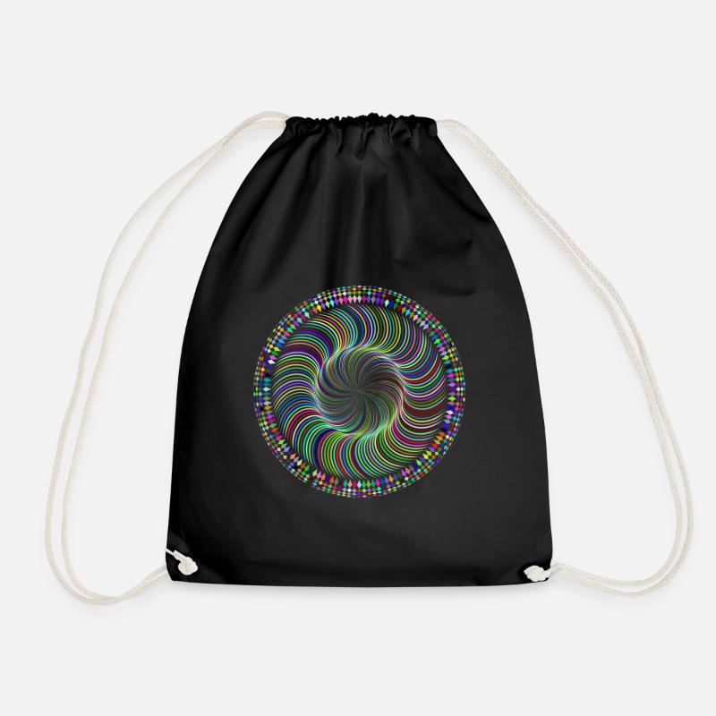 Moire Mandala Twist - Turnbeutel - Schwarz