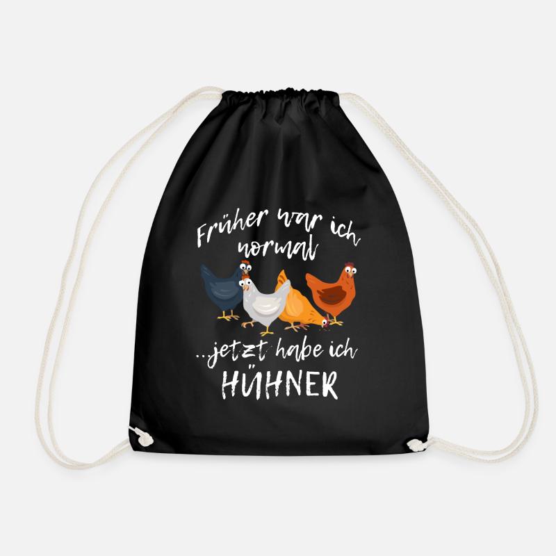 Jetzt habe ich Hühner Spruch Henne Bauer - Turnbeutel - Schwarz
