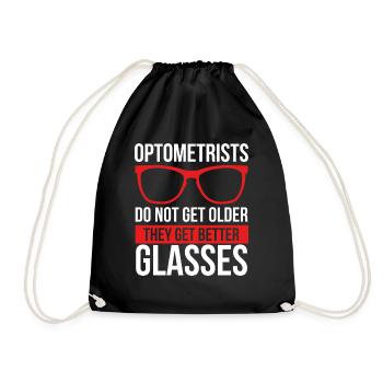 Optician Sunglasses Eyeglass Whisperer Optometry - Drawstring Bag - black - Front