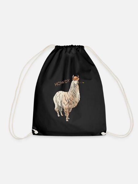 Lama - Turnbeutel - Schwarz