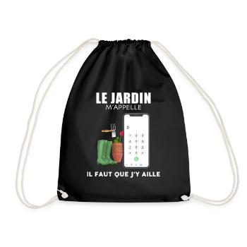 Jardinier jardinière humoour le jardin m'appelle - Sac de sport léger - noir - Devant