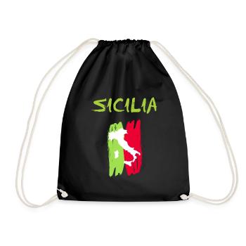 Beau T-shirt Sicile Sicilia Souvenir - Sac de sport léger - noir - Devant