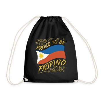 Philippines Sun Pride Filipino Flag I Gift - Drawstring Bag - black - Front