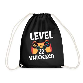 level 22 unlocked - Turnbeutel - Schwarz - Vorne