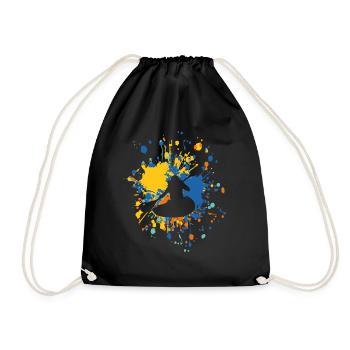 Kayak Sport On River Color Splash - Drawstring Bag - black - Front