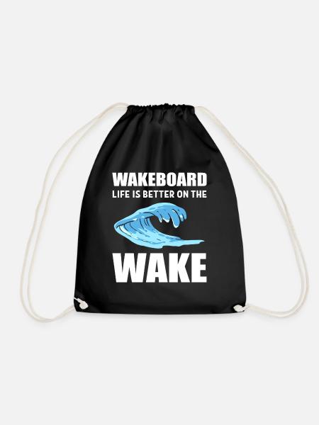 Besser auf Wake Surfer Geschenk - Turnbeutel - Schwarz