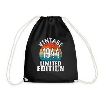 Year of birth 1944 Vintage Limited Edition Retro - Drawstring Bag - black - Front