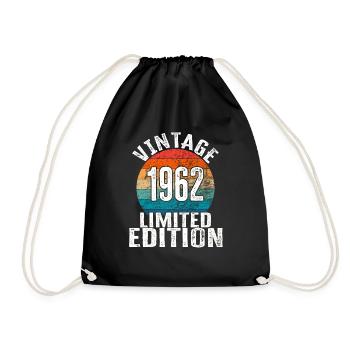 Année de naissance 1962 Vintage Limited Edition Retro - Sac de sport léger - noir - Devant