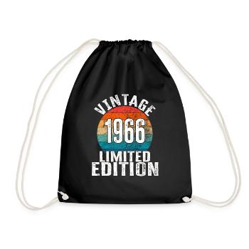 Year of birth 1966 Vintage Limited Edition Retro - Drawstring Bag - black - Front