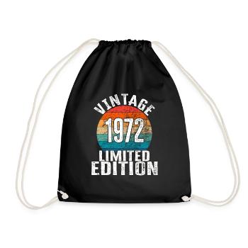 Année de naissance 1972 Vintage Limited Edition Retro - Sac de sport léger - noir - Devant