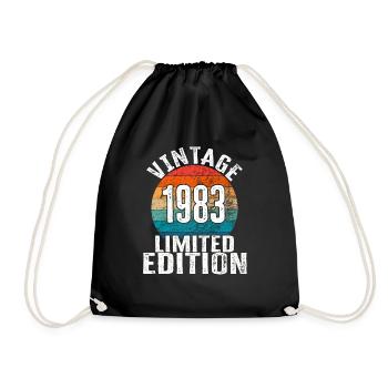 Année de naissance 1983 Vintage Limited Edition Retro - Sac de sport léger - noir - Devant