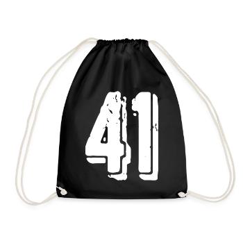 41 Zahl Trikot - Turnbeutel - Schwarz - Vorne