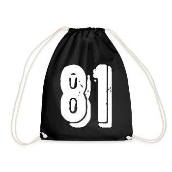 81 Zahl Trikot - Turnbeutel - Schwarz - Vorne