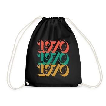 Anniversaire année 1970 / Vintage 1970 - Sac de sport léger - noir - Devant