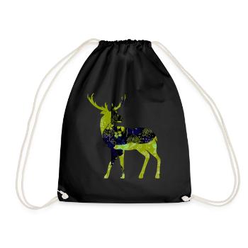 Deer - Drawstring Bag - black - Front