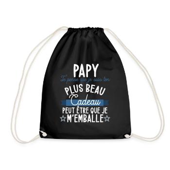 Papy ton plus beau cadeau cadeau grand père - Sac de sport léger - noir - Devant