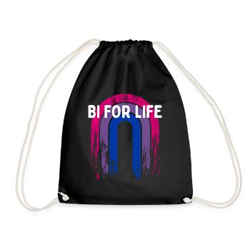 Bi for Life Bisexual LGBTQ Bi Pride LGBT Gay - Drawstring Bag - black - Front
