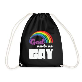 LBGT Flag Gay Pride Dieu humain m’a fait gay - Sac de sport léger - noir - Devant
