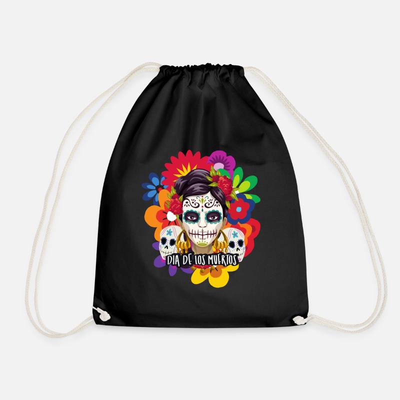 Dia De Los Muertos - Drawstring Bag - black