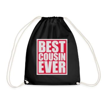 best cousin ever quote - Drawstring Bag - black - Front