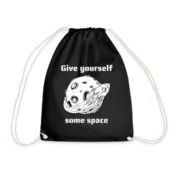 Give Yourself Some Space Retro Outer Space Designs - Drawstring Bag - black - Front